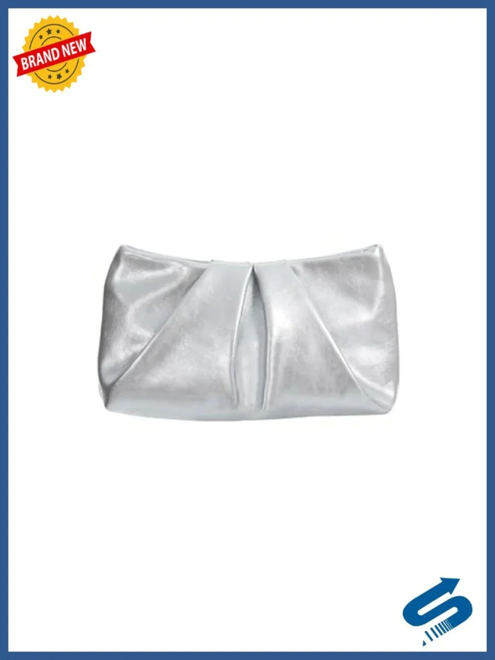 Pleated Clutch Purse for Women Formal Evening Bag Faux Leather